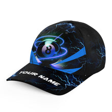Load image into Gallery viewer, Blue 8 Ball Pool Billiard Jersey Hats For Player, Personalized Team League Billiard 3D Baseball Caps TDM1107