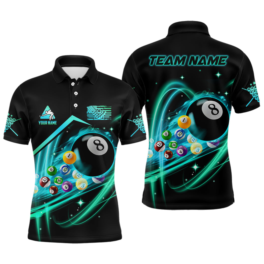 Custom Billiard Balls 3D All Over Print Billiard Polo Shirts For Men, Custom Billiard Team Shirts TDM0098