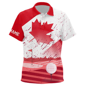 Kid Golf Polo Shirts Custom Canadian Flag, Patriotic Golf Canada Shirt For Team Golfer, Golf Gift TDM2492