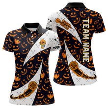 Load image into Gallery viewer, Personalized Funny Pumpkin Pattern Halloween Darts Shirts For Women, Halloween Gifts For Darts Lover TDM2735