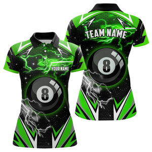 8 Ball Pool Billiard Jerseys For Women Custom Green Billiard Polo Shirts Team League Billiard Shirts TDM0559