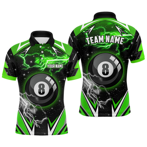 8 Ball Pool Billiard Jerseys For Men Custom Green Billiard Polo Shirts Team League Billiard Shirts TDM0559