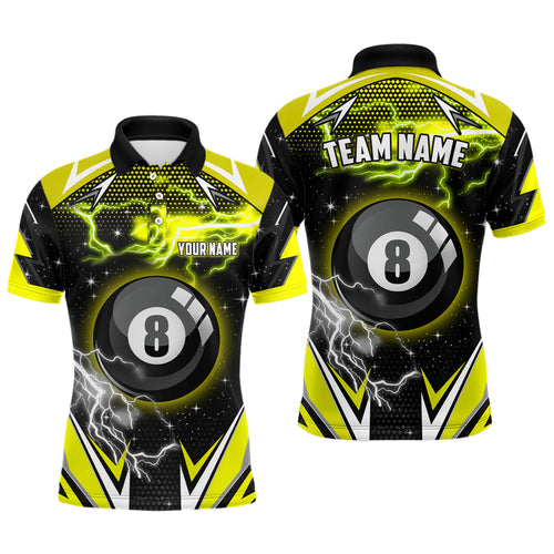8 Ball Pool Billiard Jerseys For Men Custom Yellow Billiard Polo Shirts Team League Billiard Shirts TDM0560