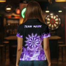 Load image into Gallery viewer, Icy Purple Light Womens Darts Polo &amp; Quarter Zip Shirts Custom Dart Shirts For Team Darts Jerseys TDM2977