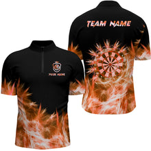 Load image into Gallery viewer, Icy Orange Light Mens Darts Polo &amp; Quarter Zip Shirts Custom Dart Shirts For Team Darts Jerseys TDM2978