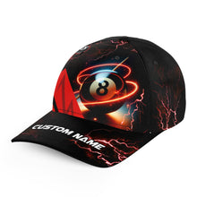 Load image into Gallery viewer, Red 8 Ball Pool Billiard Caps Hats Custom Adjustable 3D Billiard Baseball Caps For Pool Player TDM1447