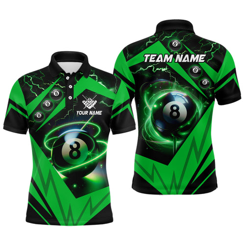 Green 8 Ball Pool Billiard Jersey For Men Custom Billiard Polo Shirts Team League Billiard Shirts TDM1449