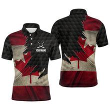 Load image into Gallery viewer, Retro Canada Flag Mens Golf Polo Shirts Custom Canadian Patriotic Golf Shirts For Men Golf Gifts TDM1823