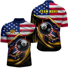Load image into Gallery viewer, American Flag 8 Ball Pool Billiard Shirts For Men Custom Patriotic 4Th Of July Billiard Jerseys TDM1824