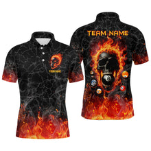 Load image into Gallery viewer, Billiards 8 Ball Flame Skull Fire Custom Pool Shirts For Men, Unique Team League Billiard Jerseys TDM1826