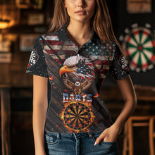 Load image into Gallery viewer, American Flag 3D Dartboard Fire Flame Custom Eagle Darts Shirt For Women, Patriotic Darts Team Jersey TDM1828