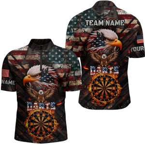 American Flag 3D Dartboard Fire Flame Custom Eagle Darts Shirt For Men, Patriotic Darts Team Jersey TDM1828