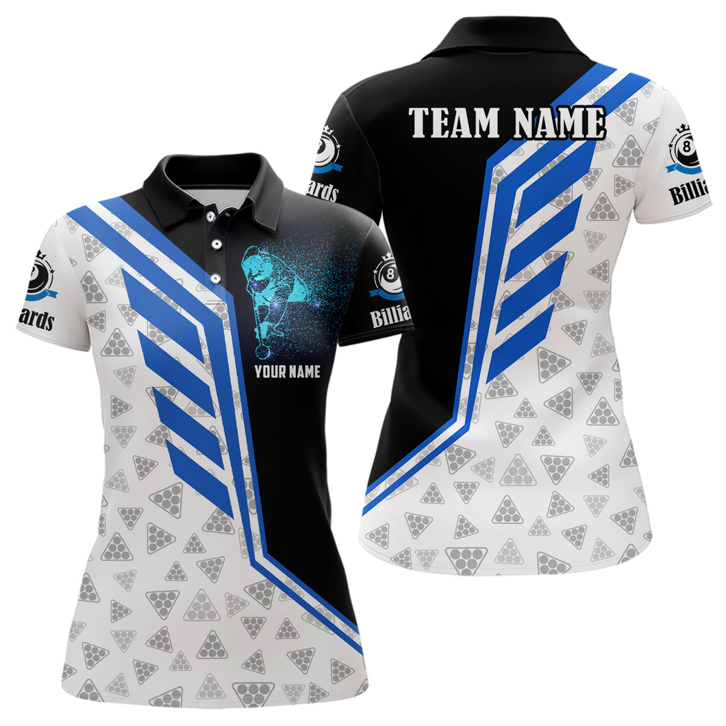 3D Billiard Player Custom Name Billiard Polo Shirts For Women, Personalized Billiard Shirts TDM0108