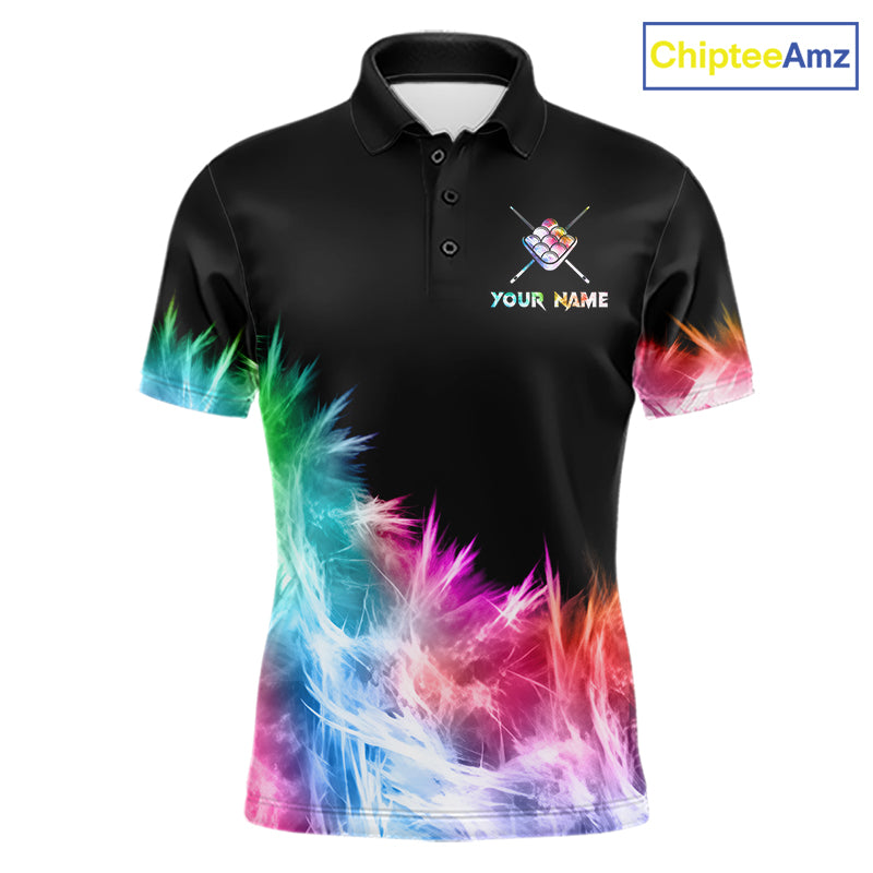 Colorful 9 Ball Pool Icy Billiard Polo & Quarter Zip Shirts For Men Custom Billiard Team Jersey TDM7514