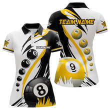 Load image into Gallery viewer, Personalized Billiard 8 Ball &amp; 9 Ball Pool Shirts For Women Custom Billiard Team Jerseys | Yellow TDM3432