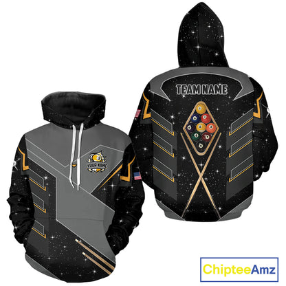 Personalized 9 Ball Pool Billiard Hoodie For Men And Women Custom 9 Ball Billiards Team Shirt TDM0589