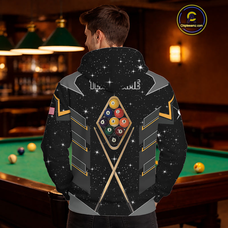 Personalized 9 Ball Pool Billiard Hoodie For Men And Women Custom 9 Ball Billiards Team Shirt TDM0589