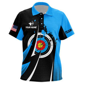 Personalized Blue Jerseys Archery Mode Polo Shirts For Kid Custom Archery Jerseys Team Shirts TDM0421