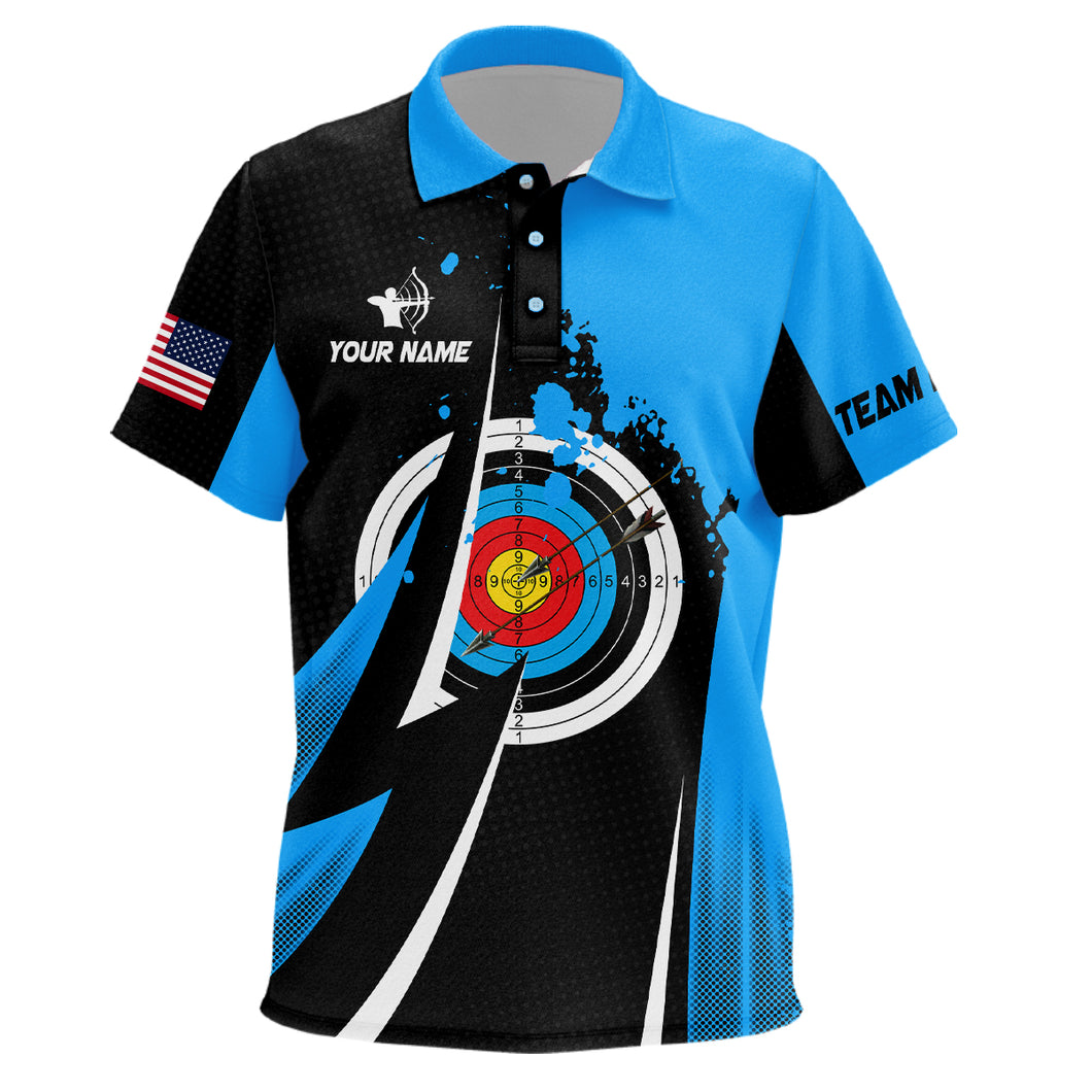Personalized Blue Jerseys Archery Mode Polo Shirts For Kid Custom Archery Jerseys Team Shirts TDM0421