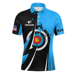 Personalized Blue Jerseys Archery Mode Polo Shirts For Men Custom Archery Jerseys Team Shirts TDM0421