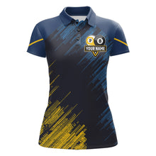Load image into Gallery viewer, Personalized Blue Yellow 8 Ball &amp; 9 Ball Pool Polo &amp; 1/4 Zip For Women Custom Team Billiard Jersey TDM5745