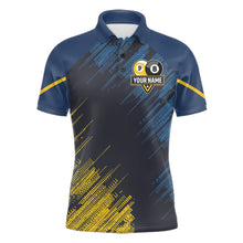 Load image into Gallery viewer, Personalized Blue Yellow 8 Ball &amp; 9 Ball Pool Polo &amp; 1/4 Zip For Men Custom Team Billiard Jersey TDM5745