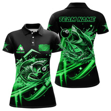 Load image into Gallery viewer, Green 8 Ball Pool Billiard Shark Polo &amp; Quarter Zip For Women Custom Team League Billiard Jersey TDM3732