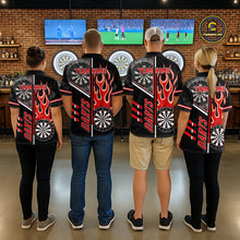 Load image into Gallery viewer, Black And Red Flaming Smoke Darts Shirt For Women Custom Darts Jersey Team Polo &amp; 1/4 Zip TDM6095