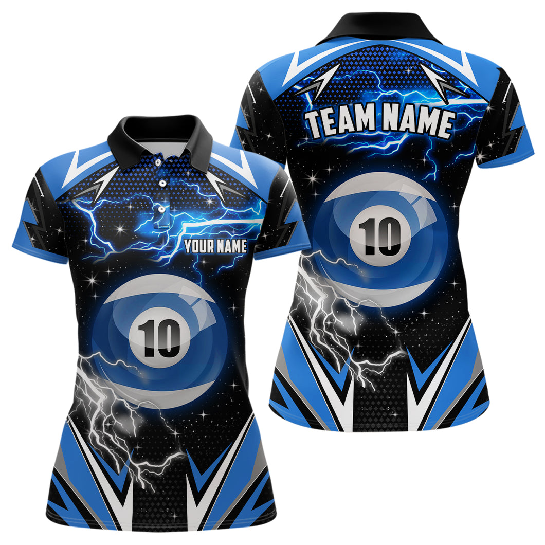10 Ball Pool Billiard Jerseys For Women Custom Billiard Polo Shirts Team League Billiard Shirts  TDM0925