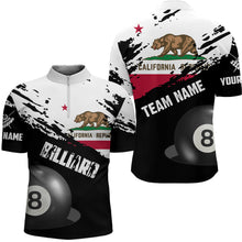 Load image into Gallery viewer, Personalized Grunge California Flag 8 Ball Billiard Shirts For Men Custom Patriotic Billiard Jersey TDM2046