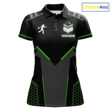 Load image into Gallery viewer, Personalized Bowling Jersey For Women, Custom Black And Green Bowling Team Shirt Polo &amp; 1/4 Zip TDM6546
