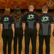 Load image into Gallery viewer, Personalized Bowling Jersey For Women, Custom Black And Green Bowling Team Shirt Polo &amp; 1/4 Zip TDM6546