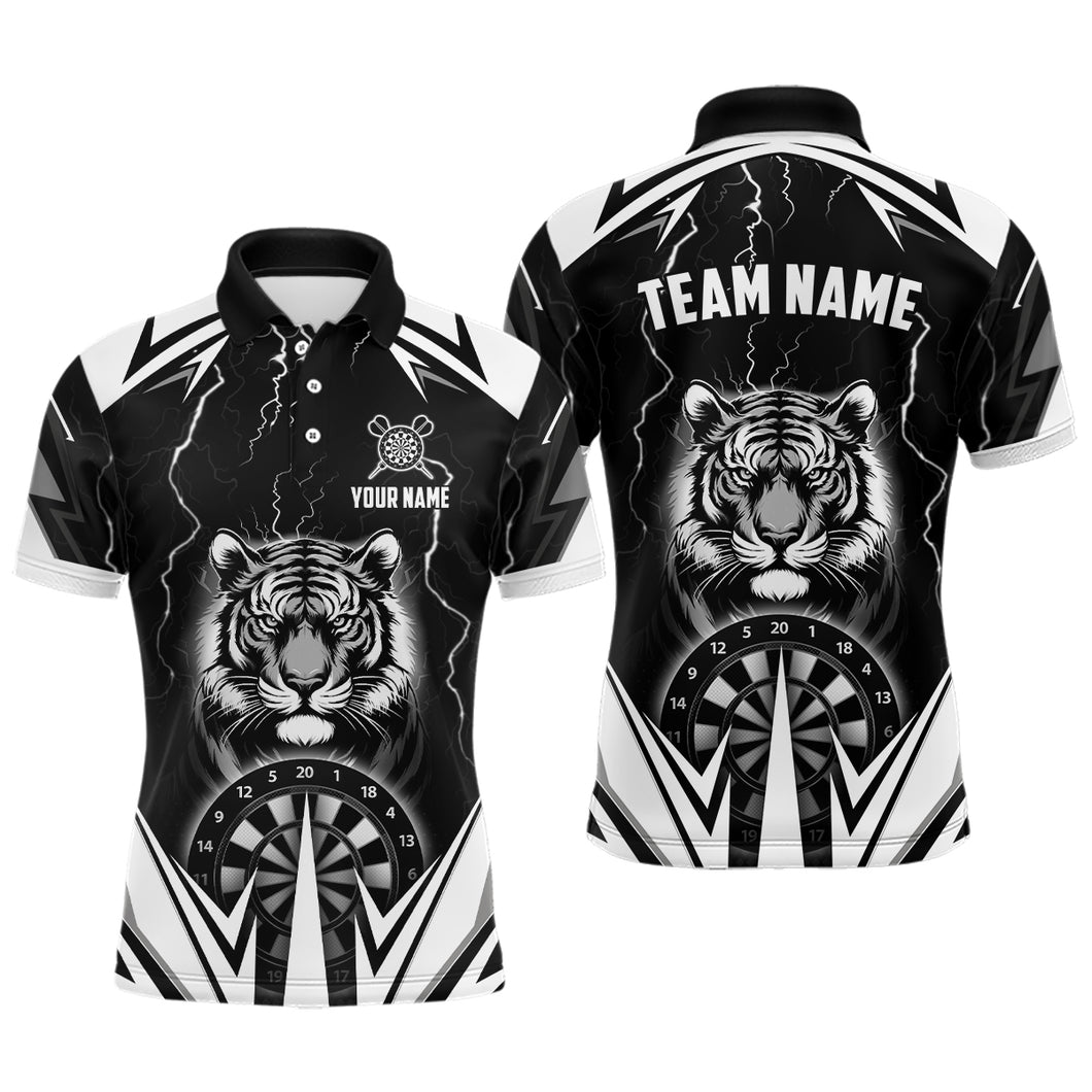 Personalized Tiger 3D Printed Darts Shirts For Men Custom Thunder Lightning Black Darts Jersey TDM2780