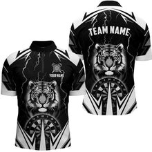 Load image into Gallery viewer, Personalized Tiger 3D Printed Darts Shirts For Men Custom Thunder Lightning Black Darts Jersey TDM2780