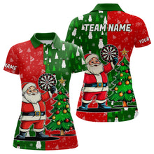 Load image into Gallery viewer, Red And Green Darts Santa Christmas Polo &amp; Quarter-Zip Shirts For Women Custom Funny Xmas Dart Shirts TDM3021