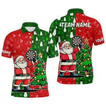 Load image into Gallery viewer, Red And Green Darts Santa Christmas Polo &amp; Quarter-Zip Shirts For Men Custom Funny Xmas Dart Shirts TDM3021