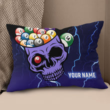 Load image into Gallery viewer, Customized 3D Skull Thunder Billiard Pillow Purple Version, Best Pillows TDM0758