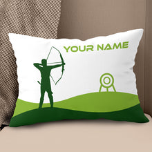 Load image into Gallery viewer, Custom Green White Archery Men Player Pillow, Archery Decorative Pillows TDM0765