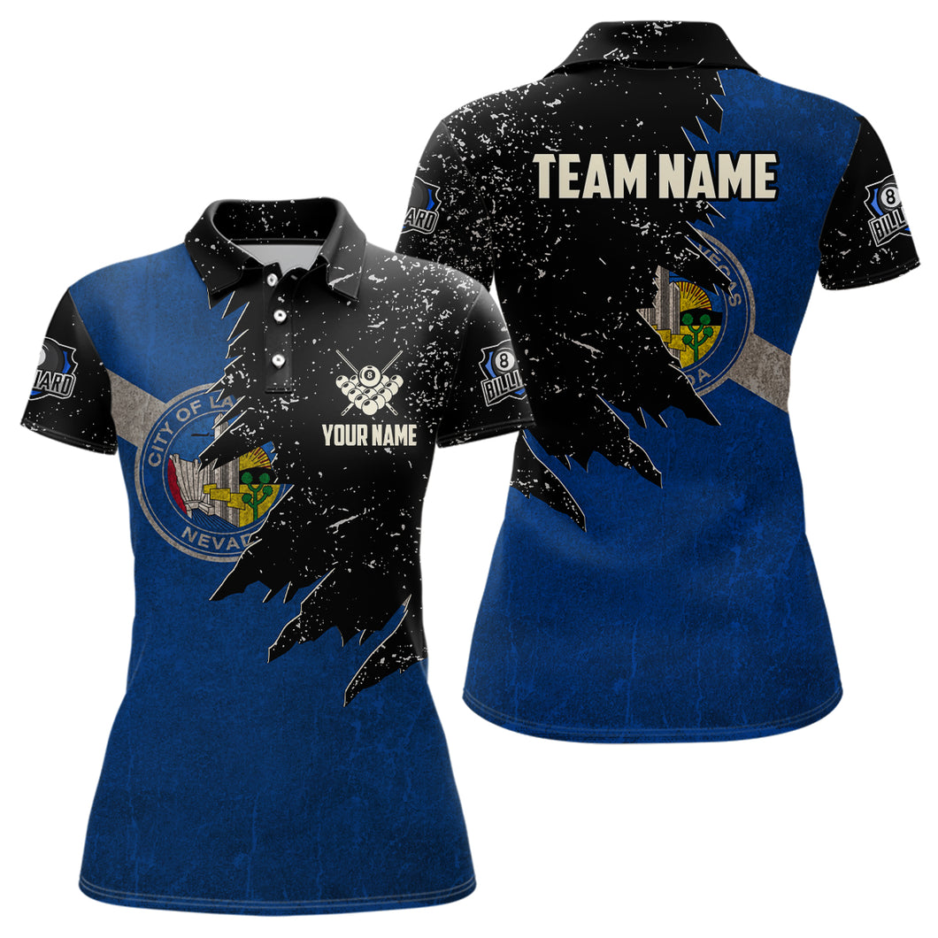 Personalized Retro Las Vegas Flag Women Billiard Pool Shirts Custom Patriotic Billiard Jersey Uniform TDM2066