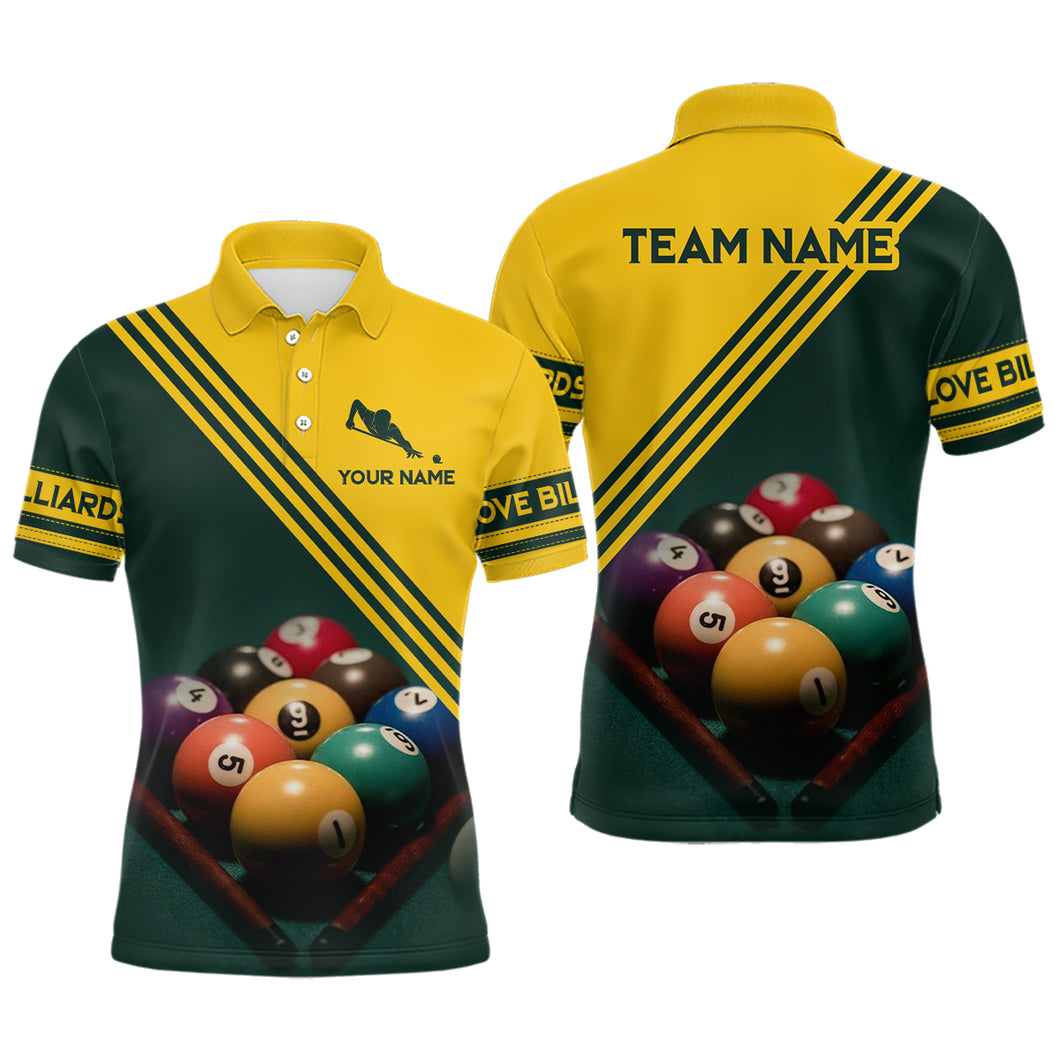 Billiard Ball Set Custom 3D Full Printing Polo Shirts For Men, Personalized  Billiard Gifts Idea TDM0158