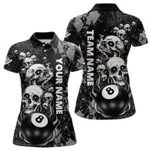 Load image into Gallery viewer, Grunge Argyle Pattern Custom Scary Skull Women Billiard Shirts, Billiard Jerseys Billiard Team Shirt TDM3028