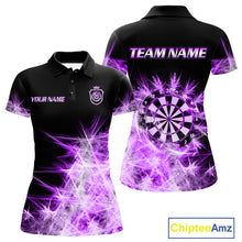 Load image into Gallery viewer, Purple Icy Light Womens Darts Polo &amp; Quarter Zip Shirts Custom Dart Shirts For Team Darts Jerseys TDM5254
