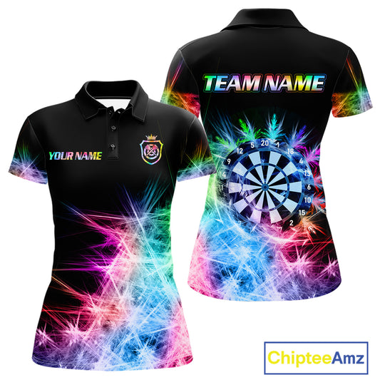 Icy Colorful Light Womens Darts Polo & Quarter Zip Shirts Custom Dart Shirts For Team Darts Jerseys TDM5255