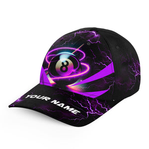 Purple 8 Ball Pool Billiard Caps Hats Custom Adjustable 3D Billiard Baseball Caps For Pool Player TDM1486