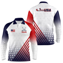 Load image into Gallery viewer, Mens Golf Polo Shirts American Flag Custom Patriotic Team Golf Shirts For Men, Best Golf Gifts TDM1867