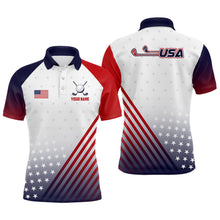 Load image into Gallery viewer, Mens Golf Polo Shirts American Flag Custom Patriotic Team Golf Shirts For Men, Best Golf Gifts TDM1867