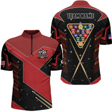 Load image into Gallery viewer, Personalized Galaxy 8 Ball Pool Billiard Shirts For Men Custom 8 Ball Billiard Attire Jerseys |Red TDM2293