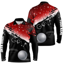 Load image into Gallery viewer, Funny Golf Ball Black And Red Christmas Men Golf Polo Shirts Custom Golfing Gifts For Christmas TDM3037