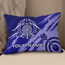 Load image into Gallery viewer, Personalized Purple Archery Throw Pillow Custom Name Target Pillow Gifts TDM0787