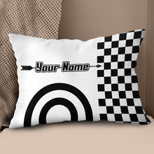 Load image into Gallery viewer, Custom Black White Archery Target Throw Pillow, Archery Funniest Pillows TDM0788